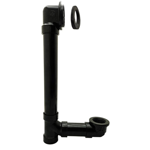 12 Inch And 4 Inch Bath Waste And Overflow Assembly with Tip-Toe Drain Plug and Illusionary Faceplate in black Sch 40 ABS Pipe
