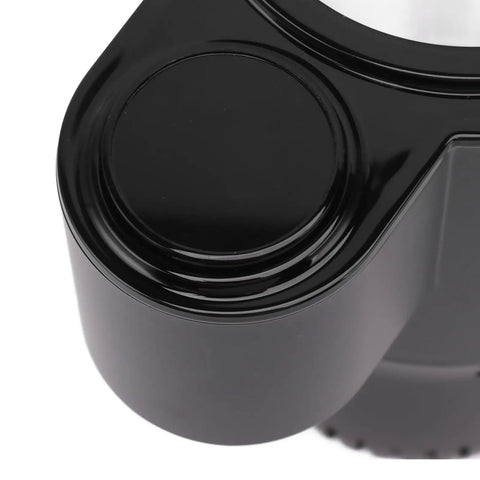 Close-up of Portable Electric Car Cup Cooler Warmer And Heated Travel Coffee Mug With Aluminum Finish for car use.