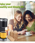 Unbleached K Cup Coffee Filters With Lid For Reusable Coffee Cups Disposable Filter Pack Fits All Single Serve Brewers 300 Count