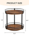 Product size dimensions of Rotating Spice Rack Two Tier Lazy Susan Organizer For Kitchen Countertop No Fuss Space Saving Brown Wood Turntable