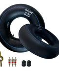 Front view: two Merry Yard 16x6.50-8 butyl inner tubes with TR13 straight valve stems; includes valve cores and caps.