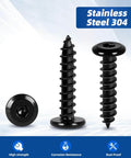 Heavy Duty M4 x 20mm Flat Head Socket Cap Self Tapping Screws Countersunk Wood Screws Made From 304 Stainless Steel 18-8 With Black Finish And Allen Hex Drive 50 Pack For Real World DIY Projects