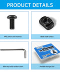 Go To All In One 24 Piece M5 T Nuts And Screws Kit showing carbon steel screw, T nut, Allen key, and storage box