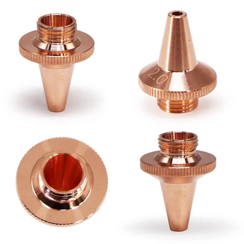 10 Pcs 3D Laser Nozzles M8 Thread Brass 15 mm Diameter 19 mm Height Caliber 1.0 To 3.0 For Raytools BT240S BM109 High Conductivity