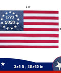 Rugged 3x5 Outdoor American Flags For 250th Anniversary Betsy Ross Style Nylon With Embroidered Stars And Sewn Stripes