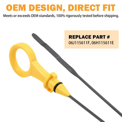 Engine Oil Dipstick Replacement For 2009 2017 Audi A4 A5 Quattro 2011 2015 Q5 2012 2016 Q3 2008 2013 A3 And VW Jetta Passat 2 0T close-up view