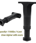 12 Piece Adjustable Bed Support Legs Amp Up Furniture Game With These Badass Risers To Fix Wobbly Beds 5.1 To 8.4 Inch Height Black Plastic Heavy Duty Load Rating Keeps Your Bedroom Rig Solid Strong, black adjustable bed support leg with 1100lbs capacity.