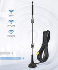 Dual Band WiFi Antennas For Faster Rock Solid Signals 2.4GHz And Five GHz With 9 Dbi Magnetic Base Mimo RP SMA Male Connectors