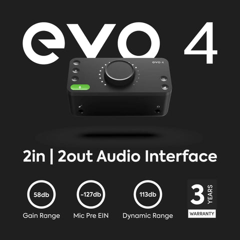 EVO 4 USB Audio Interface Dope Studio Gear With SmartGain Auto Dial DSP Low Latency Mixer And Flexible Routing Matrix