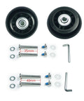 Freshen Your Gear With This Premium 2-Piece Luggage Wheel Replacement Kit Featuring Heavy Duty Inline Roller Design for 90mm wheels.