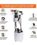 Electric Fuel Pump Assembly Fits Chevy Silverado 1500 And GMC Sierra 1500 From 2014 To 2018 With V6 4.3L Or V8 5.3L And 6.2L Replacement SP6714M FG1832 C0790M Built To Drop In Easy And Keep Your Truck Running Strong with labeled features