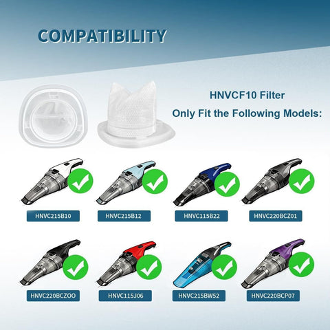 Dustbuster Handheld Vacuum Filter Replacement HNVCF10 Fits HNVC115 HNVC215 HNVC220 Series 4 Pack, filter and compatible models