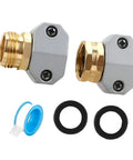 Grab This Awesome 5-Pack Garden Hose Repair Kit For Easy Fixes On 3/4 And 5/8 Inch Hoses With Durable Rubber Washers To Stop Leaks Fast And Save Big Money Without Breaking The Bank., brass and gray hose repair fittings with washers for 3/4 and 5/8 inch garden hoses
