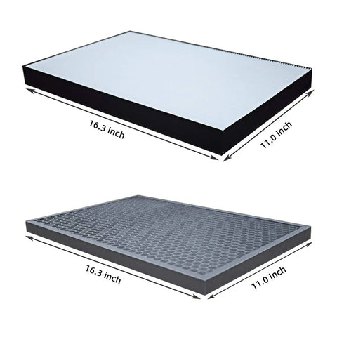 Replacement Air Filter For Air Purifiers That Fits Air220 Air320 2609A 2768A 0.3 Micron Filtration front and back view, 16.3x11 inches