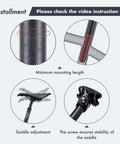Installation details of Suspension Seatpost With MDU Rubber Memory Damper For A Cushy Ride 45mm Travel Ultralight Aluminum Body.
