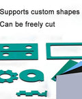ESD Safe Rubber Mat For Electronics Workstations, Oil And Heat Resistant, 2mm Thick, multiple custom cut shapes displayed