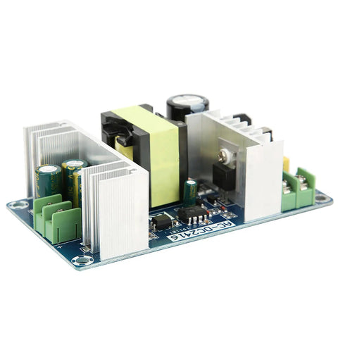 Industrial 150W 24V DC Switching Power Supply Module 100-240V AC To 24V DC 6A-9A, SMPS Board With Overcurrent And Short-Circuit Protection, Heat Sink, Reliable For Industrial Equipment; compact PCB with dual heatsinks