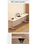 Game Changing Ergonomic Height Adjustable Overbed Table With Smooth Ball Bearing Casters For Mobile Laptop Workstations, showcasing 360° rotating wheel.