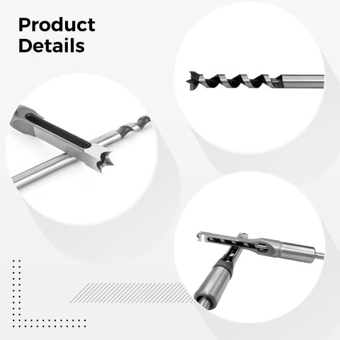 Badass 4 Piece Steel Mortising Chisels Set Knocking Out Crisp Square Hole Cuts For Precision Woodworking Joints close-up of blades and details