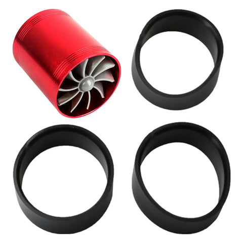 High Flow Air Intake Turbo Booster Kit With Double Sided Turbine For Cars, Plug And Play Power Saver, Boosts Air Density For More Power