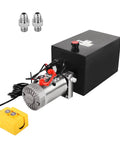 Built Tough Pro Grade Hydraulic Power Unit 15 Quart With 12V DC Motor And 3200 PSI Single Acting Dump Trailer Pump For Lifting And Dumping Heavy Loads Metal Reservoir With Overflow Safety Valve