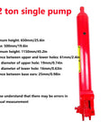 Heavy Duty 12 Ton Hydraulic Engine Hoist Cherry Picker Crane manual single pump with specifications and measurements.