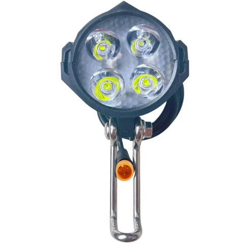 Ultra Bright 12W Ebike Front Light With Horn Waterproof 3 Pin Connector 300 Lux High Output Headlight For 36V And 48V Mountain Bikes Or E Scooters Night Ride Safety Upgrade With Lit Performance