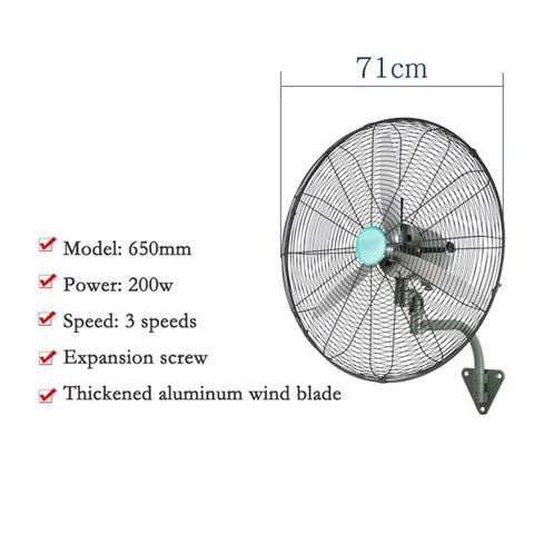 Straight Up Heavy Duty Industrial Floor Fan With Wall Mount Brackets Commercial Grade features 650mm aluminum blades and 3 speed settings.