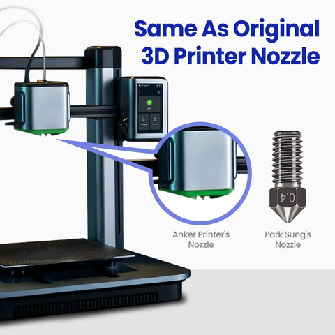 Built Tough Hardened Steel 3D Printer Nozzles 0.4mm Four Pack Precision Upgrades For AnkerMake M5 And M5C Fits Most Machines Delivers Top Shelf Performance And Seamless Extrusion For No Stress Printing Days