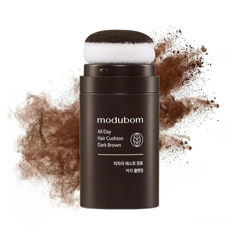 Dark Brown Hair Powder Root Touch Up Stick For Fast Gray Coverage in a compact container with applicator.
