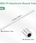 Two Pack 400mm 6063 Aluminum Round Tube Seamless Tubing 6mm ID 10mm OD Heavy Duty Built To Last Multipurpose Aluminum