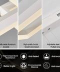 Integrated LED Pendant Light With Dimmable Color Changing LEDs Remote Control 3 Light Dope Modern Ceiling Fixture close-up