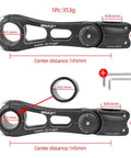 Adjustable Bike Stem Riser 145mm Universal 31.8mm And 25.4mm Clamp with tools and measurements displayed