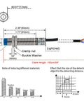 Diagram of Capacitive Proximity Sensor With 5mm Sensing Distance, 10 To 30 VDC, 200 mA, PNP Normally Open, Three Wire, LJC12A3 5 ZBY