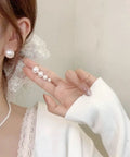 Hypoallergenic Pearl Stud Earrings Set For Women, 12 Pairs With 4 Size Options, Stainless Steel Lightweight Imitation Pearl Studs, Comfortable Daily Wear For Sensitive Skin, Simple Elegant Round Pearl Jewelry For Everyday Chic. worn on ear