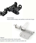 Heavy Duty Stainless Steel Gate Latch And Bolt For Wood Garden Fence Smooth Glider Security Bar Quick Install Rustproof Backyard Gate Lock Zero Hassle Yard Glow Up in black and silver finishes.