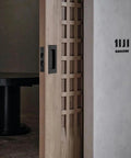 Heavy Duty Pocket Door Handles With Slick Edge Pull Upgrade Your Homestead Setup With Zero Sweat Install Using 304 Stainless Steel Build For Sleek Black Finish And Reliable Operations on wood panel door.
