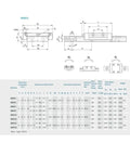 Technical drawing and specifications for Compact Linear Guide Rail Kit 100 To 1000mm With Carriage Block For Slick, Smooth CNC