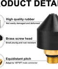 Detailed view of a rubber tip with brass fitting from the Three Piece One Eighth Inch Rubber Tip Set For Air Blow Gun.