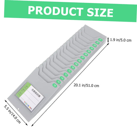 Heavy Duty Wall Mounted Card Holder Rack Boasting Top Notch Slot Layout For Offices And Warehouses, size 20.1in x 5.5in, grey plastic.
