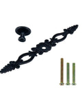 Antique Black Cabinet Pulls 2 Pack Classic Vintage Dresser Drawer Handles Six Point Nine Seven Inch Length 128mm Center To Center 5 Hole Spacing Zinc Alloy With Screws For Furniture Cabinets Cupboards Dressers