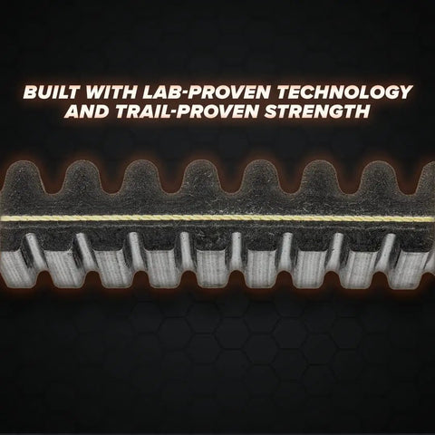 Close-up of Heavy-Duty Extreme Badass CVT Drive Belt for Polaris Sportsman with aramid fiber cord