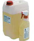Alu Fix Kangaroo Aluminum Grinding Oil Spray With Spray Bottle Boosts Service Life And Performance Up To 300 Percent When Grinding Aluminum 1.3 Gallons, shown in canister and spray bottle.