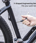 Using the 3 In 1 Allen Wrench Set Built Tough for DIY Projects and Bike Repair on a bike frame with Y-shaped handle design.