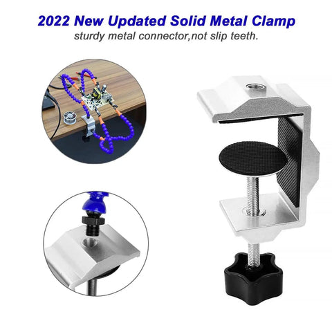 2022 updated solid metal clamp for No Hands Soldering Clamp Aid with alligator clips