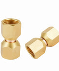 Two Piece Female Flare Swivel Brass Adapter For 3 8 Inch Flare Fittings Solid Brass Construction Built To Last Corrosion Resistant Not For Potable Water Fuel Oil Air Propane LP Natural Gas Temperature Range Minus 65 To 250 Degrees Fahrenheit, brass fitting