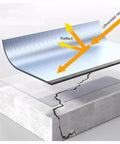 Heavy Duty Bitumen Sealing Tape With Reflective Aluminum Foil Backing shown reflecting UV rays for waterproof leak repairs.