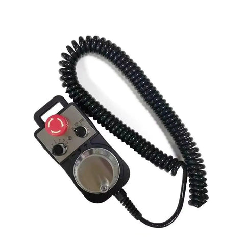 5V MPG CNC Handwheel Motion Control System For 4 Axis And 6 Axis Machines with coiled cable