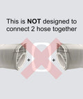 Image showing two AC hose adapters and crossed-out message for "Do It Yourself AC Vent Hose Adapter Plate For Windows And Sliding Doors" use.