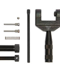 Chain Breaker Splitter Tool For Roller Chains, DIY Friendly Chain Cutter And Detacher For Motorcycle Go Kart Mini Bike Dirt Bike 428 520 525 530 And Extensions Included, steel parts and extensions visible.